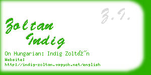 zoltan indig business card